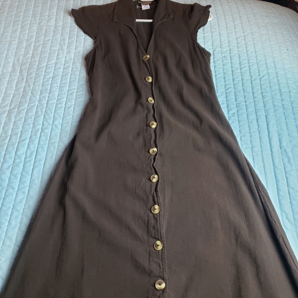 Vintage Magic Mountain Button-up Sleeveless Maxi Dress in Brown - Picture 8 of 9